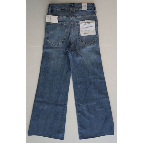 Good American GWP255T Women's Sz 00/24 Indigo Blue Good Waist Palazzo Jeans $149 - Picture 4 of 10